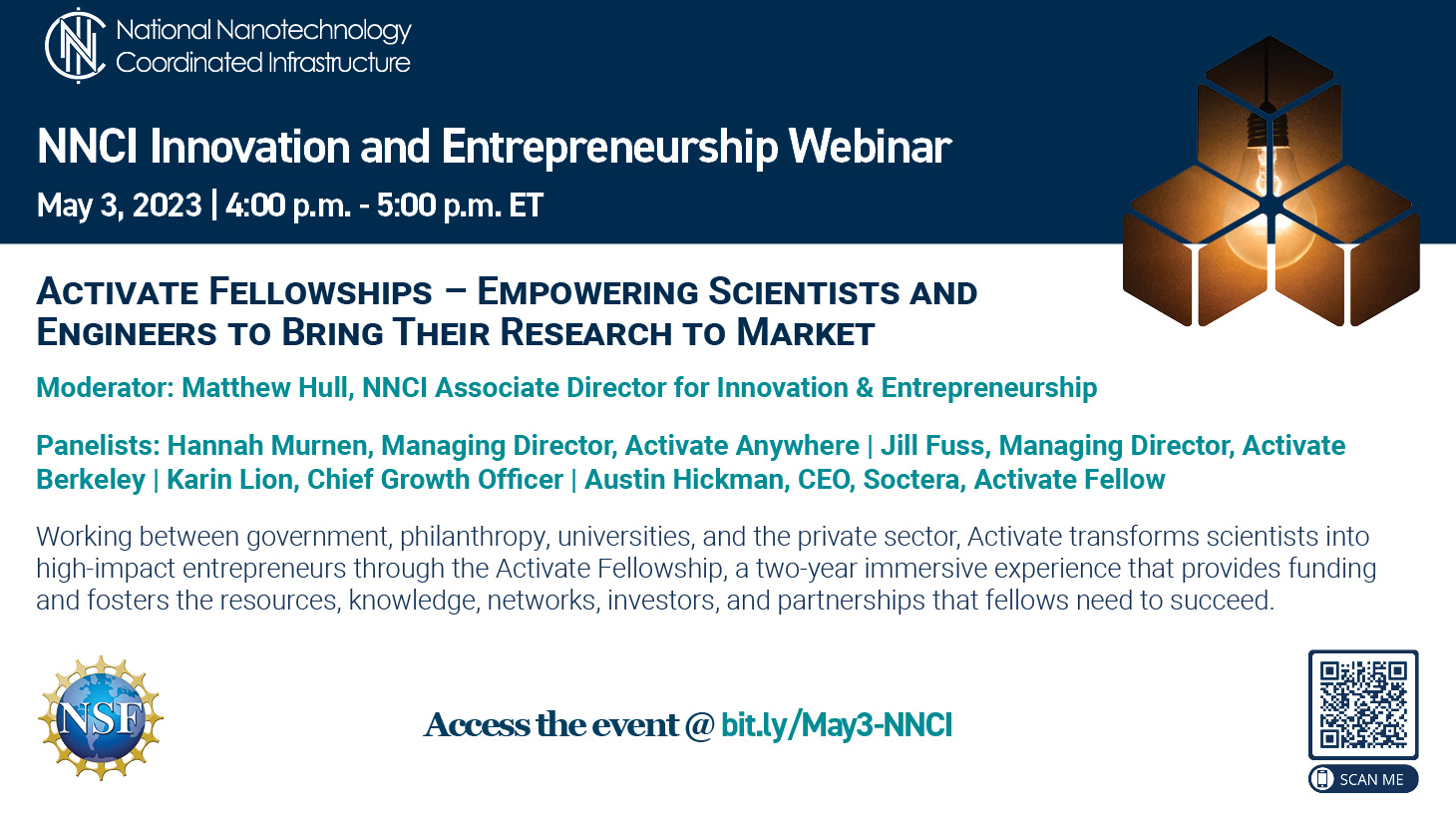 NNCI Innovation And Entrepreneurship Webinar Activate Fellowships